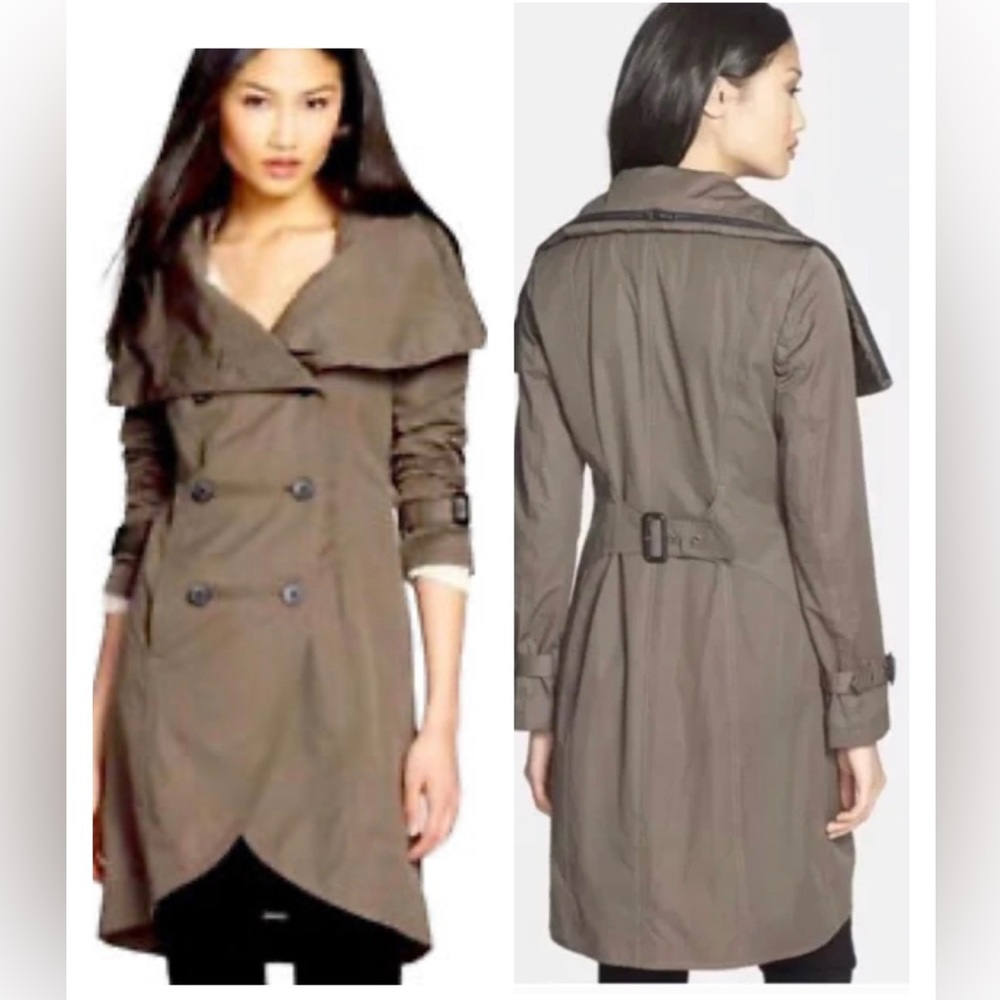 Womens Olive Brown Trench Coat